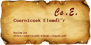 Csernicsek Elemér névjegykártya