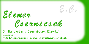 elemer csernicsek business card